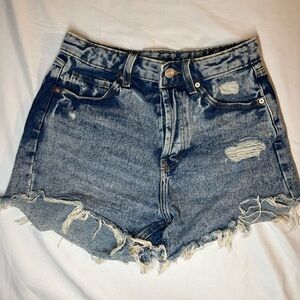 Wild Fable Blue Distressed High Rise Denim Women Shorts. Size 4. EUC